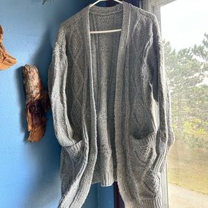 Oversized Grey Sweater Cardigan